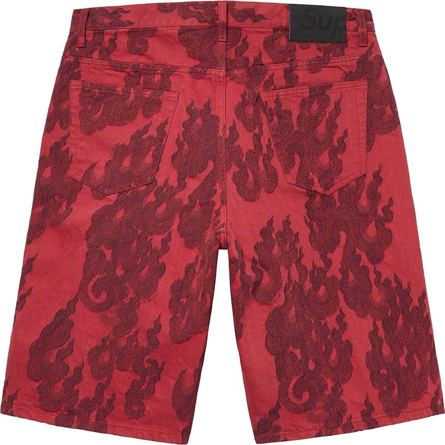 Flames Jacquard Baggy Denim Short view 18